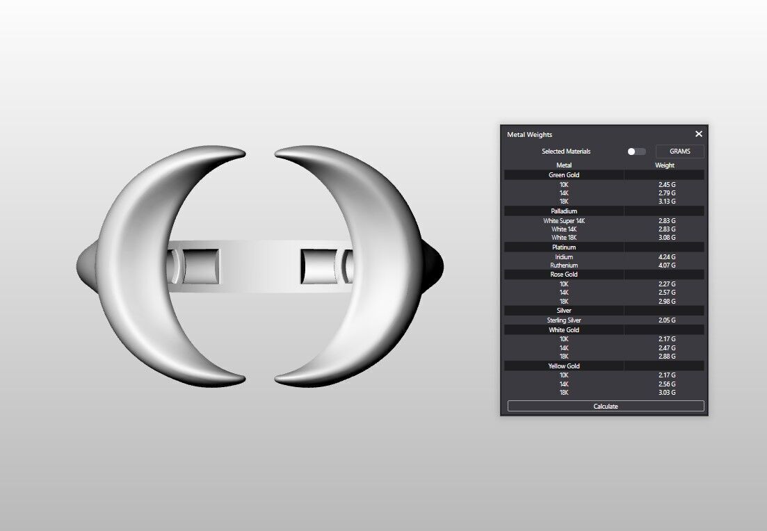 Moon Ring 3D print model_2