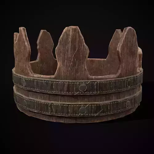 Wood Leather Toy Crown  Low-poly 3D model