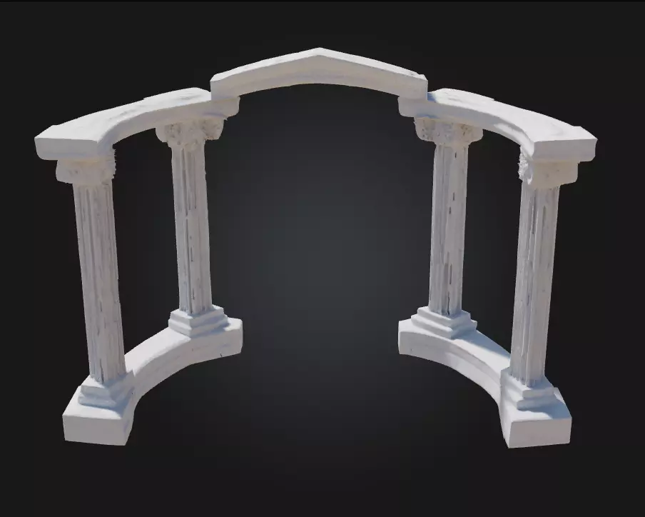Ancient Pillars Archway Gateway to a Lost Civilization 3D model_0