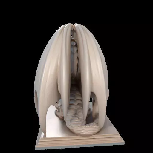 224 Menacing Fairytale Dragon in Ivory character monster fantasy 3D print model_2