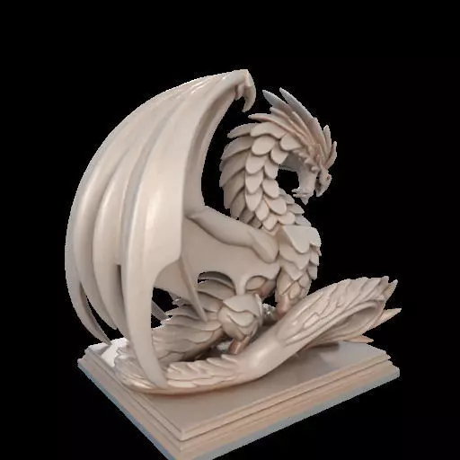 224 Menacing Fairytale Dragon in Ivory character monster fantasy 3D print model_29
