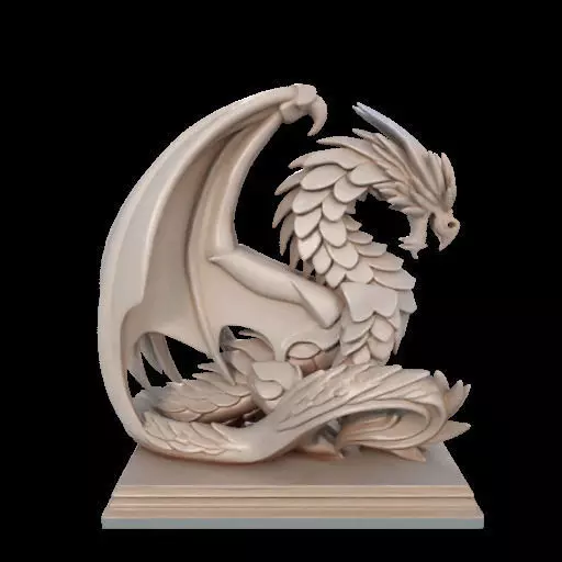 224 Menacing Fairytale Dragon in Ivory character monster fantasy 3D print model_23