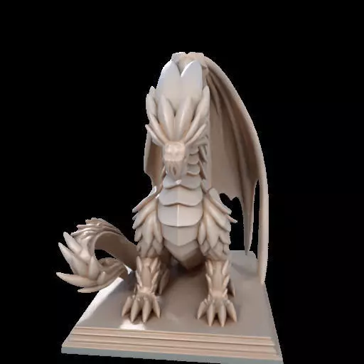 224 Menacing Fairytale Dragon in Ivory character monster fantasy 3D print model_22
