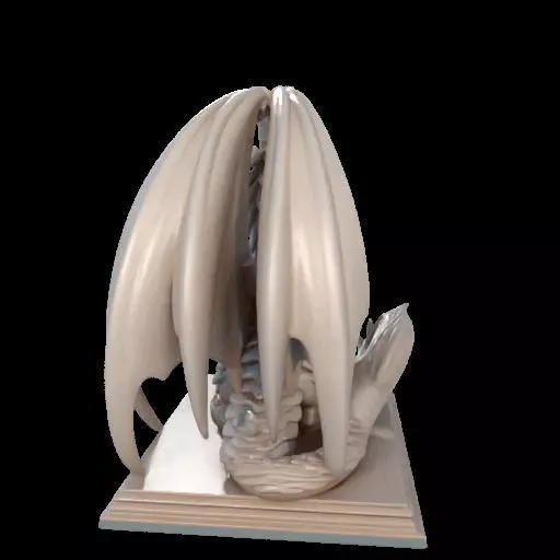 224 Menacing Fairytale Dragon in Ivory character monster fantasy 3D print model_8