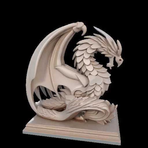 224 Menacing Fairytale Dragon in Ivory character monster fantasy 3D print model_28