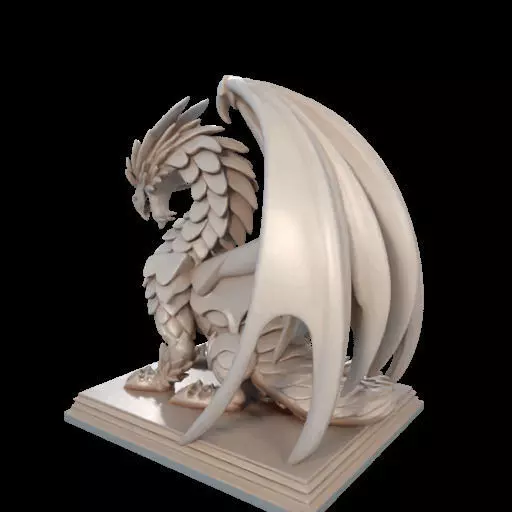 224 Menacing Fairytale Dragon in Ivory character monster fantasy 3D print model_14