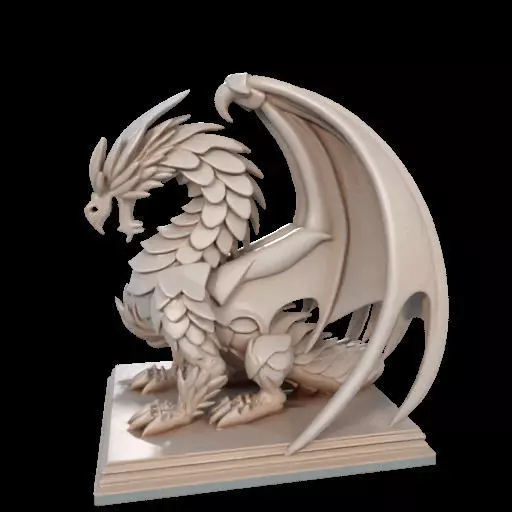 224 Menacing Fairytale Dragon in Ivory character monster fantasy 3D print model_13