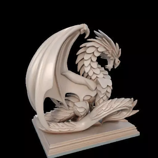 224 Menacing Fairytale Dragon in Ivory character monster fantasy 3D print model_26