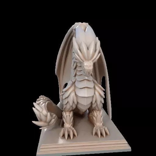 224 Menacing Fairytale Dragon in Ivory character monster fantasy 3D print model_9