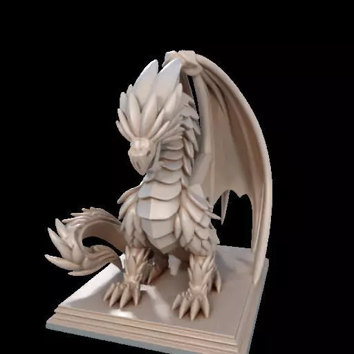 224 Menacing Fairytale Dragon in Ivory character monster fantasy 3D print model_11
