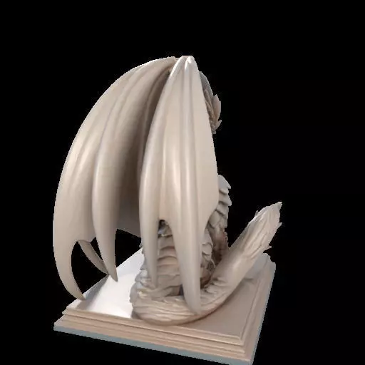 224 Menacing Fairytale Dragon in Ivory character monster fantasy 3D print model_31