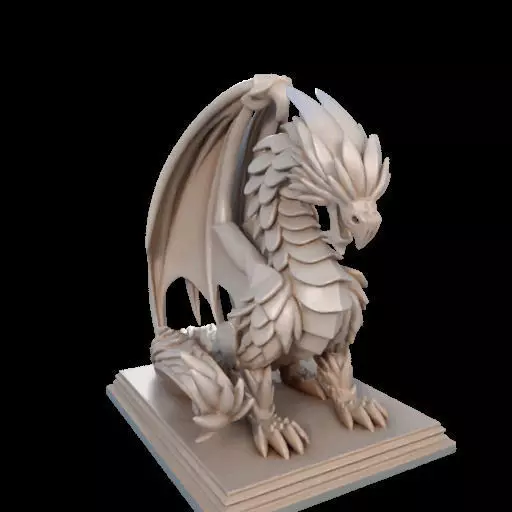 224 Menacing Fairytale Dragon in Ivory character monster fantasy 3D print model_18