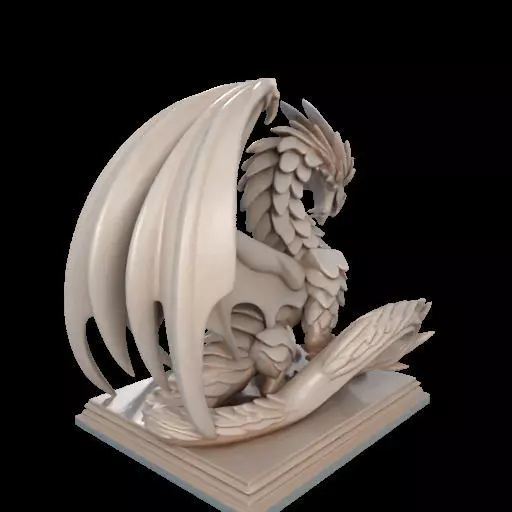 224 Menacing Fairytale Dragon in Ivory character monster fantasy 3D print model_27