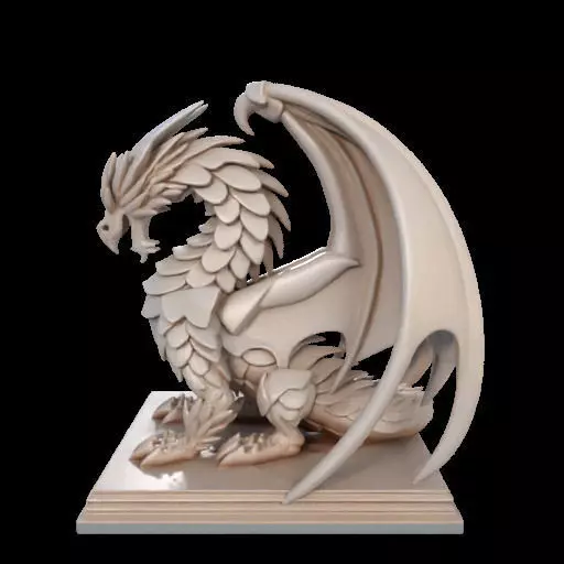224 Menacing Fairytale Dragon in Ivory character monster fantasy 3D print model_20