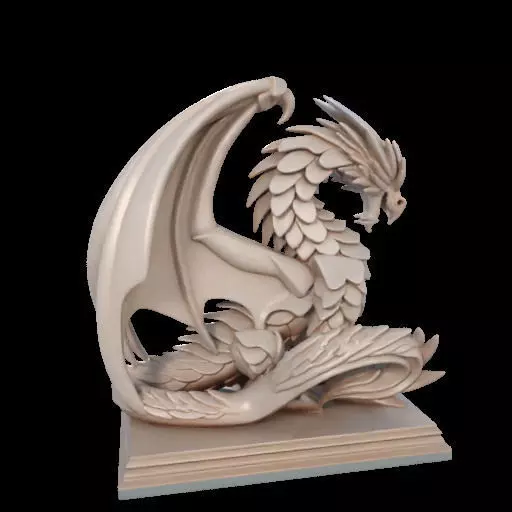 224 Menacing Fairytale Dragon in Ivory character monster fantasy 3D print model_25