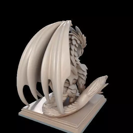 224 Menacing Fairytale Dragon in Ivory character monster fantasy 3D print model_32