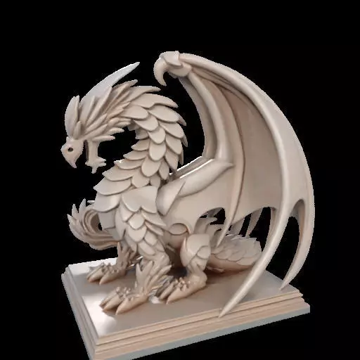 224 Menacing Fairytale Dragon in Ivory character monster fantasy 3D print model_16