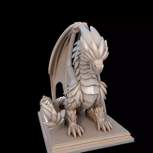 224 Menacing Fairytale Dragon in Ivory character monster fantasy 3D print model_3