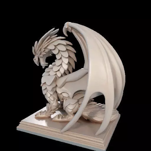 224 Menacing Fairytale Dragon in Ivory character monster fantasy 3D print model_15