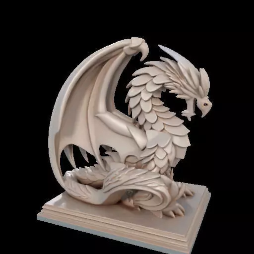 224 Menacing Fairytale Dragon in Ivory character monster fantasy 3D print model_34