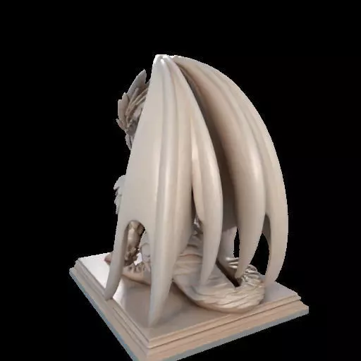 224 Menacing Fairytale Dragon in Ivory character monster fantasy 3D print model_19