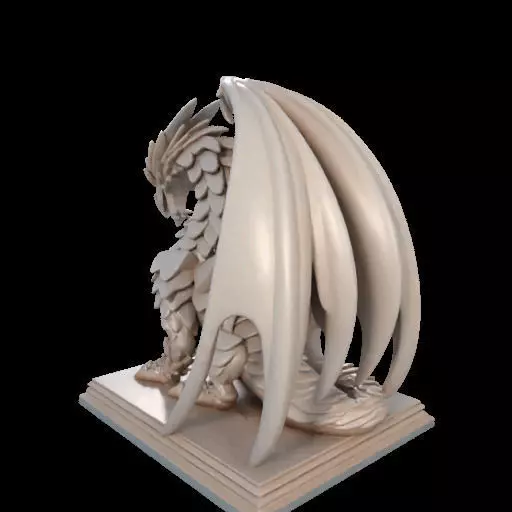 224 Menacing Fairytale Dragon in Ivory character monster fantasy 3D print model_12