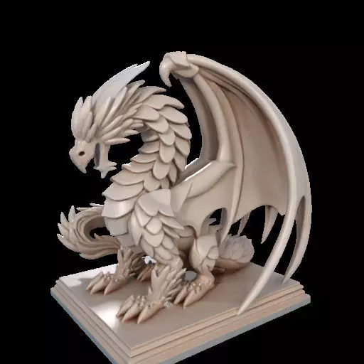 224 Menacing Fairytale Dragon in Ivory character monster fantasy 3D print model_10