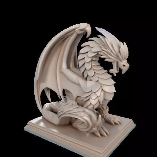 224 Menacing Fairytale Dragon in Ivory character monster fantasy 3D print model_30
