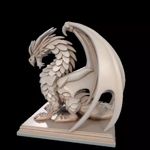 224 Menacing Fairytale Dragon in Ivory character monster fantasy 3D print model_7
