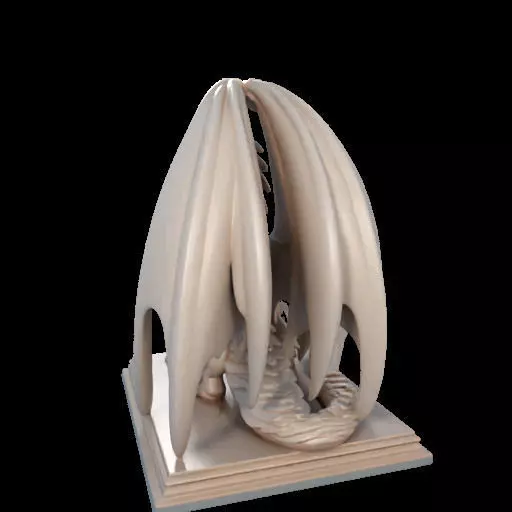 224 Menacing Fairytale Dragon in Ivory character monster fantasy 3D print model_17