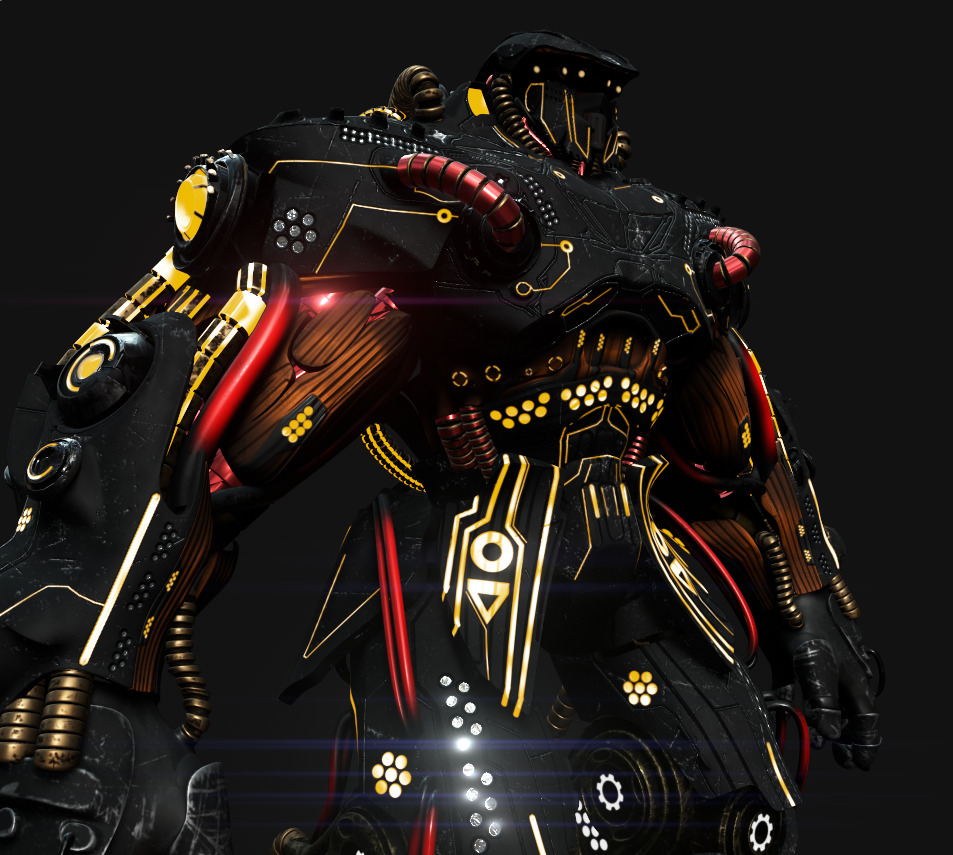 OBSIDIAN WARD Sci-Fi Mech Torso with 4K Textures 3D model_9