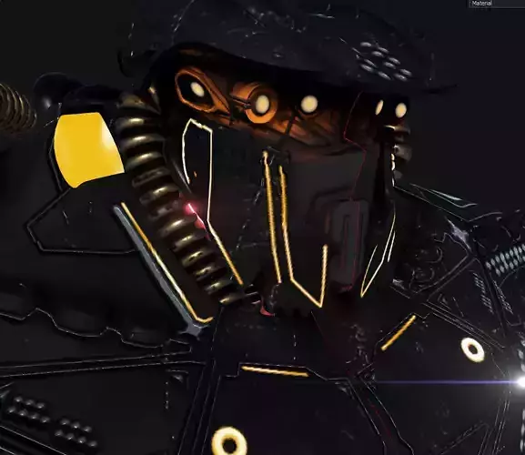 OBSIDIAN WARD Sci-Fi Mech Torso with 4K Textures 3D model OBSIDIAN WARD Sci-Fi Mech Torso with 4K Textures 3D model