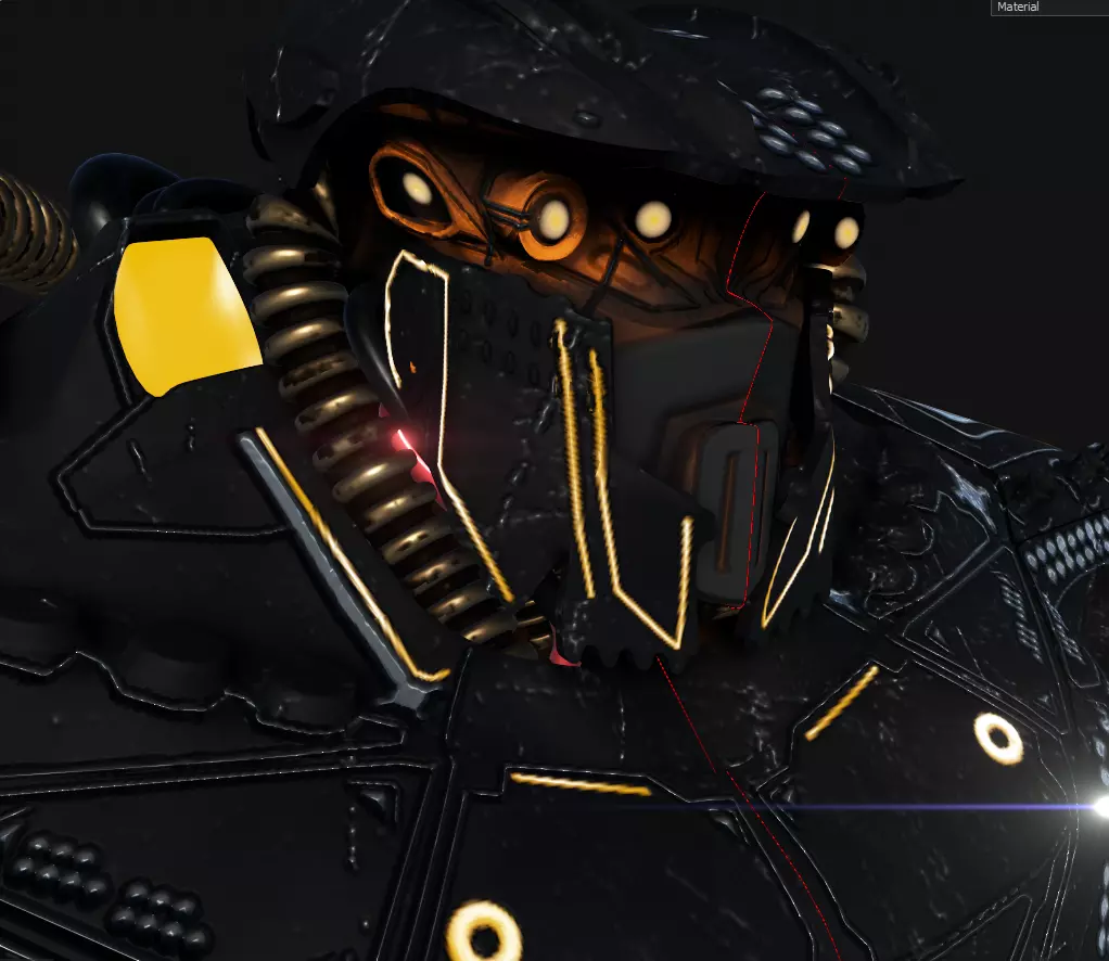 OBSIDIAN WARD Sci-Fi Mech Torso with 4K Textures 3D model_0