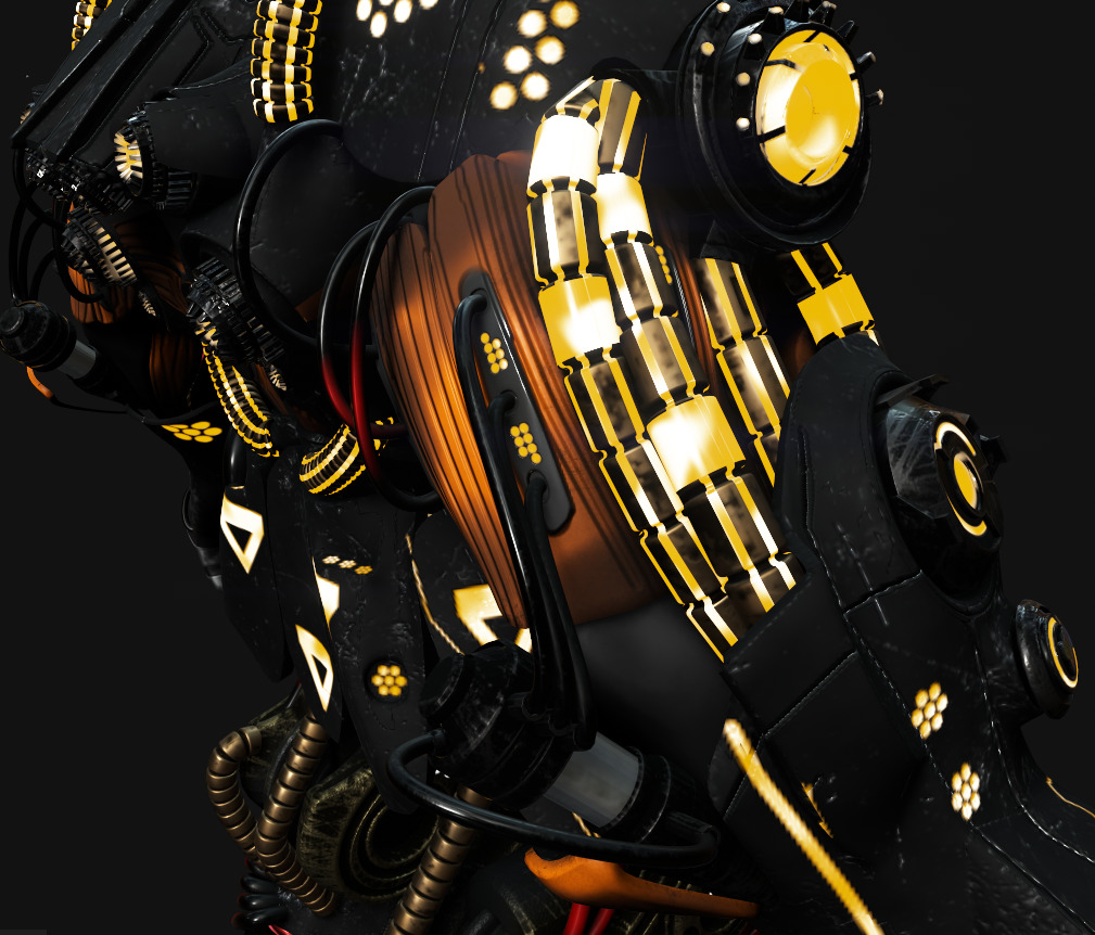 OBSIDIAN WARD Sci-Fi Mech Torso with 4K Textures 3D model_11