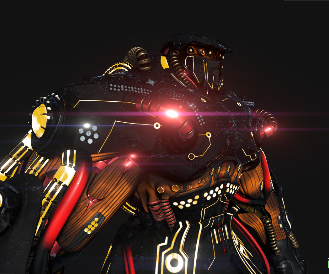 OBSIDIAN WARD Sci-Fi Mech Torso with 4K Textures 3D model_7