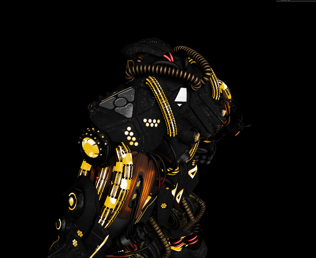 OBSIDIAN WARD Sci-Fi Mech Torso with 4K Textures 3D model_6