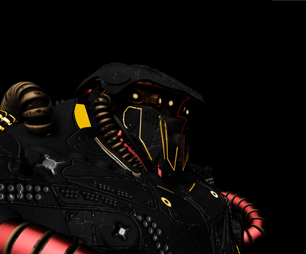 OBSIDIAN WARD Sci-Fi Mech Torso with 4K Textures 3D model_2