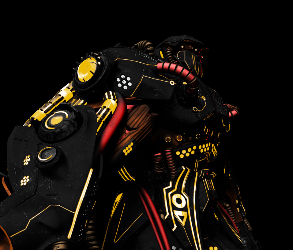 OBSIDIAN WARD Sci-Fi Mech Torso with 4K Textures 3D model_3