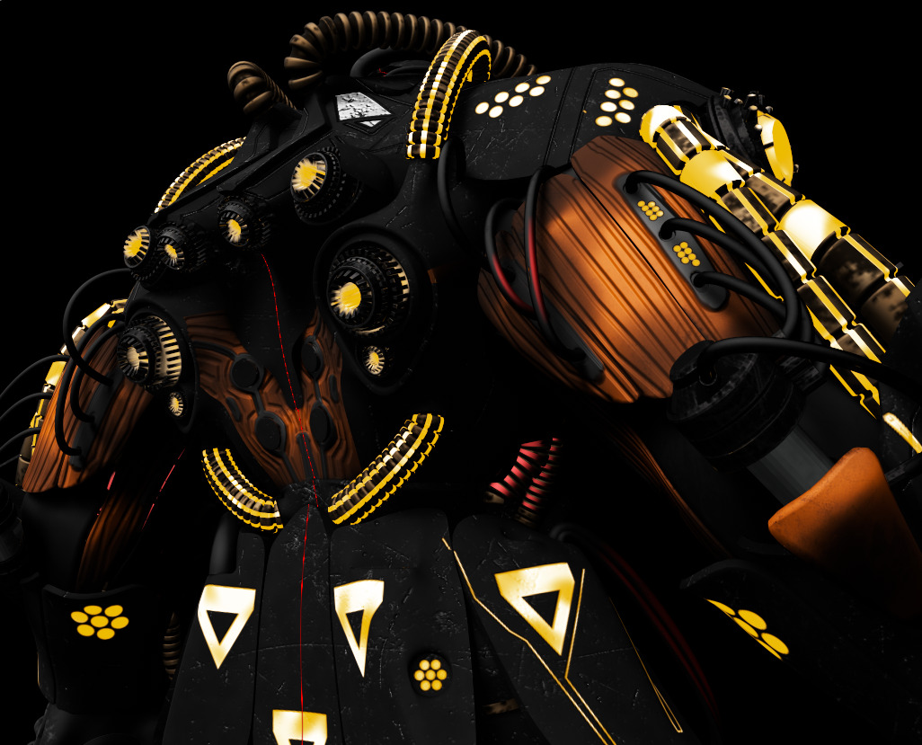 OBSIDIAN WARD Sci-Fi Mech Torso with 4K Textures 3D model_4