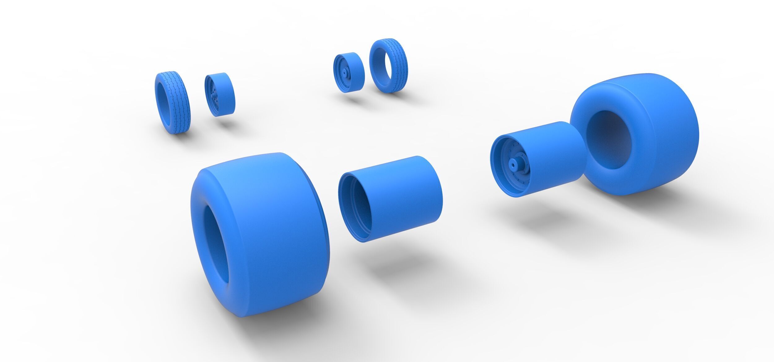 Wheel Set of Vintage Funny Car Scale 1 to 25 3D print model_10