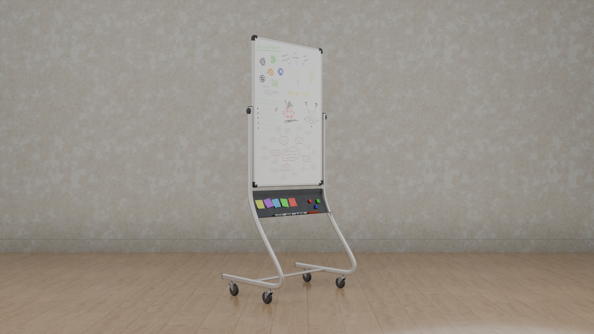 Professional Office Set - Customizable Writing Boards 3D Model Collection_21