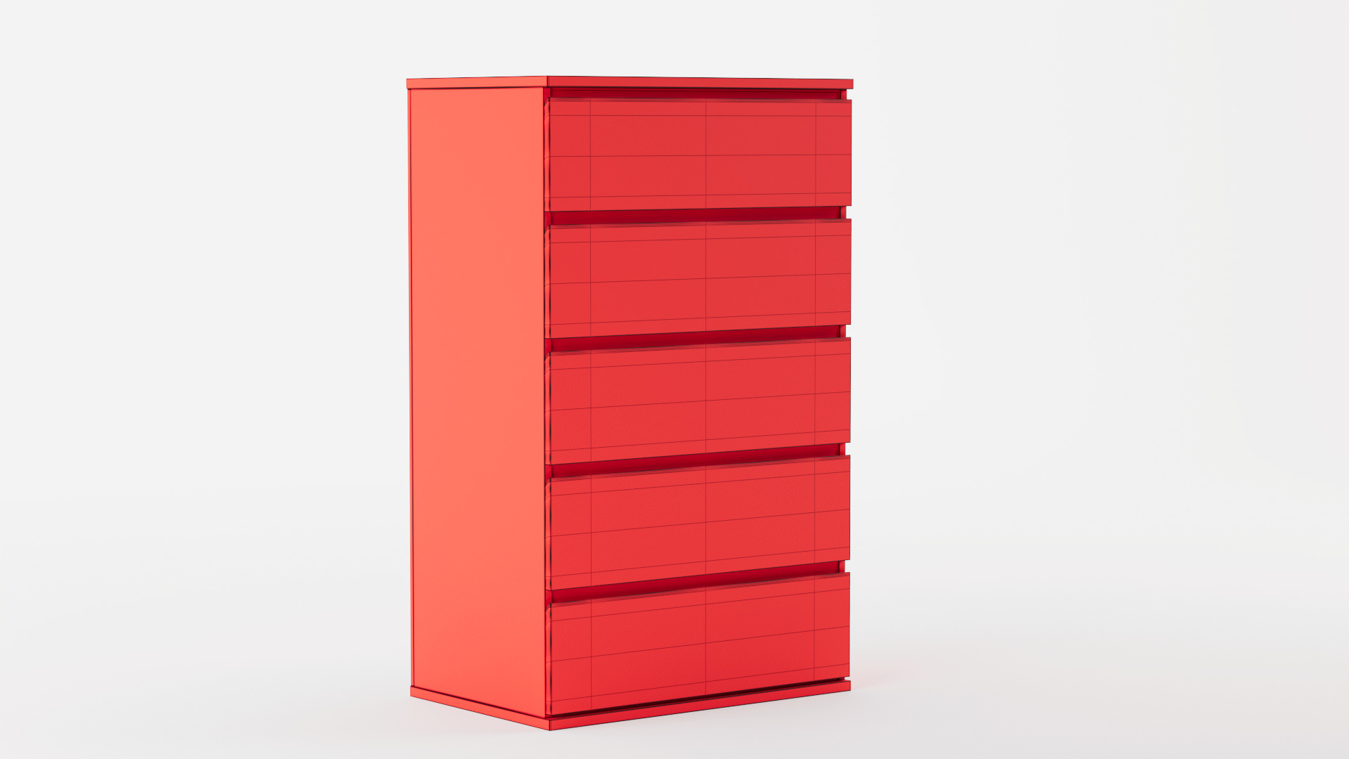 Vida Designs Denver Five Drawer Chest of Drawers Storage 3D model_12