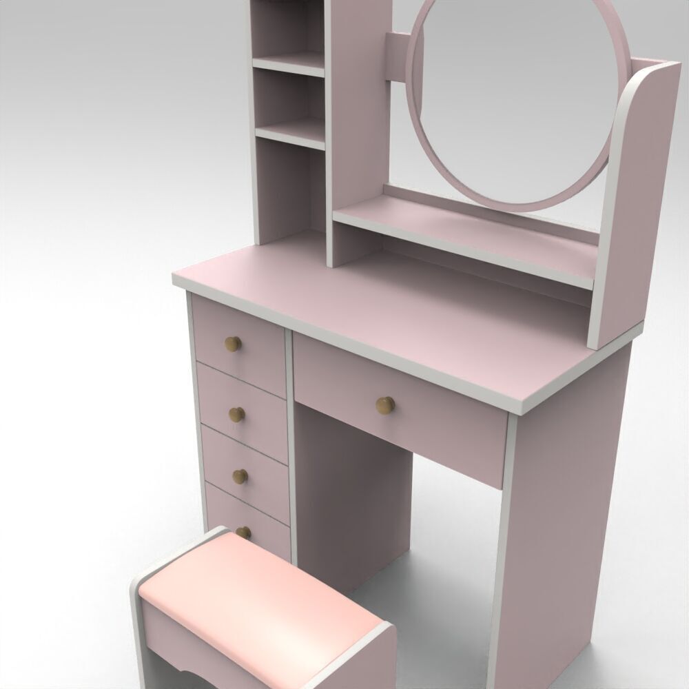 dressing table Low-poly 3D model_5