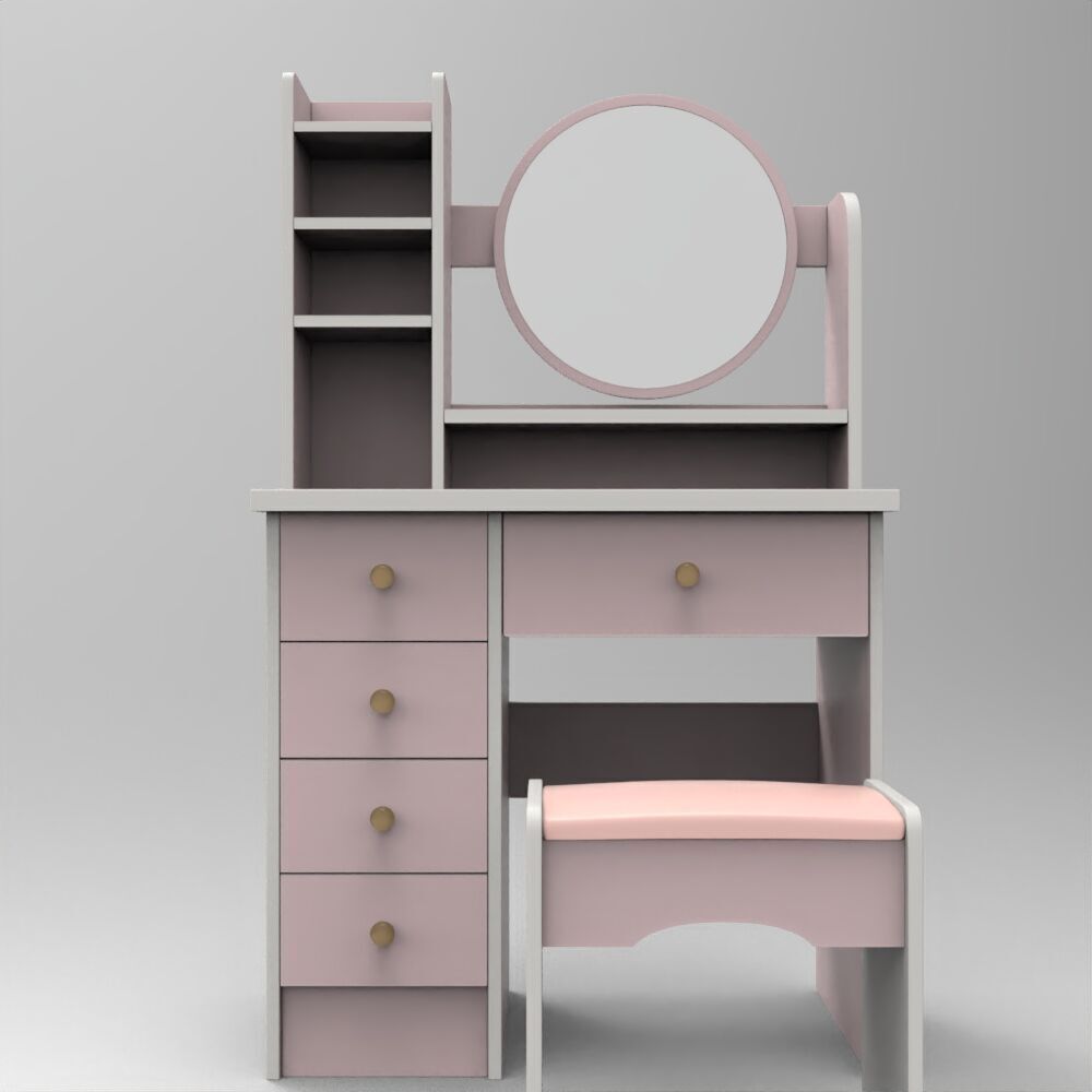 dressing table Low-poly 3D model_1