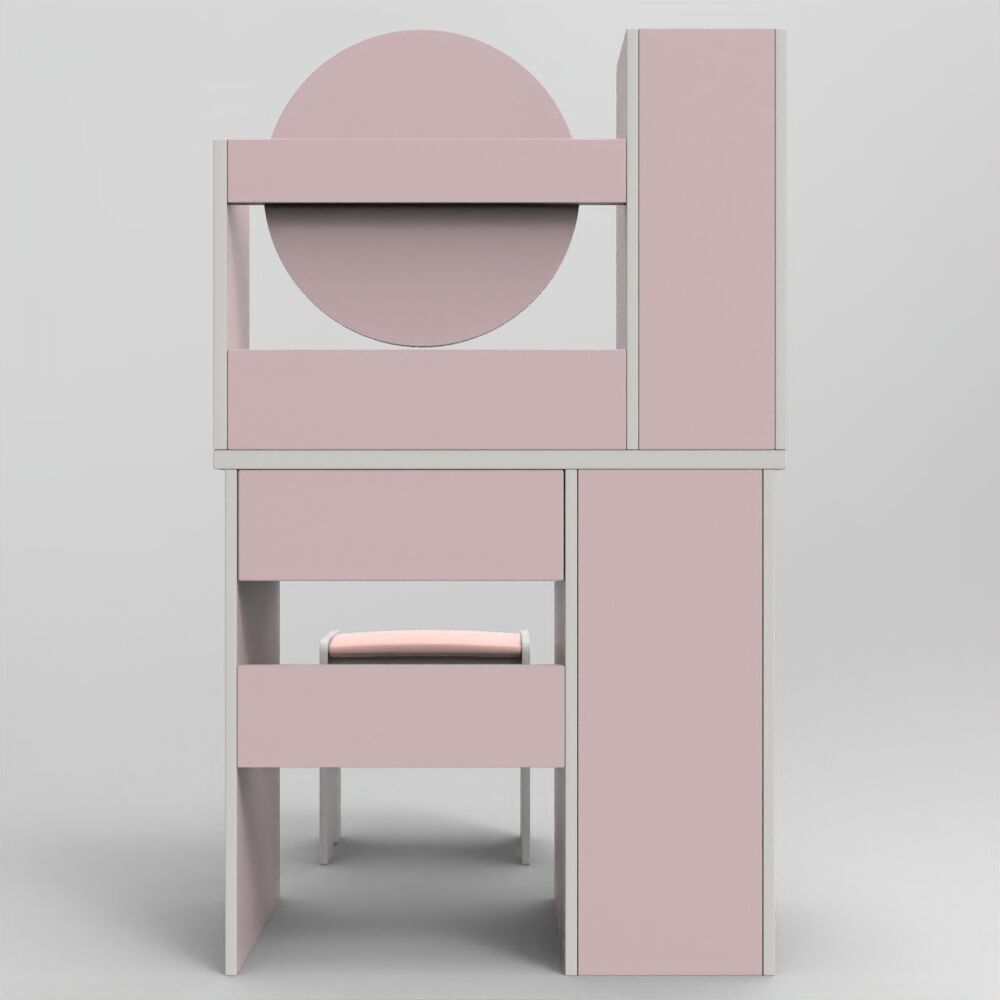 dressing table Low-poly 3D model_2