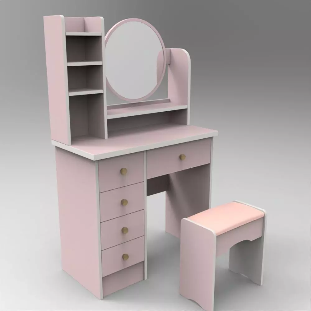 dressing table Low-poly 3D model_0