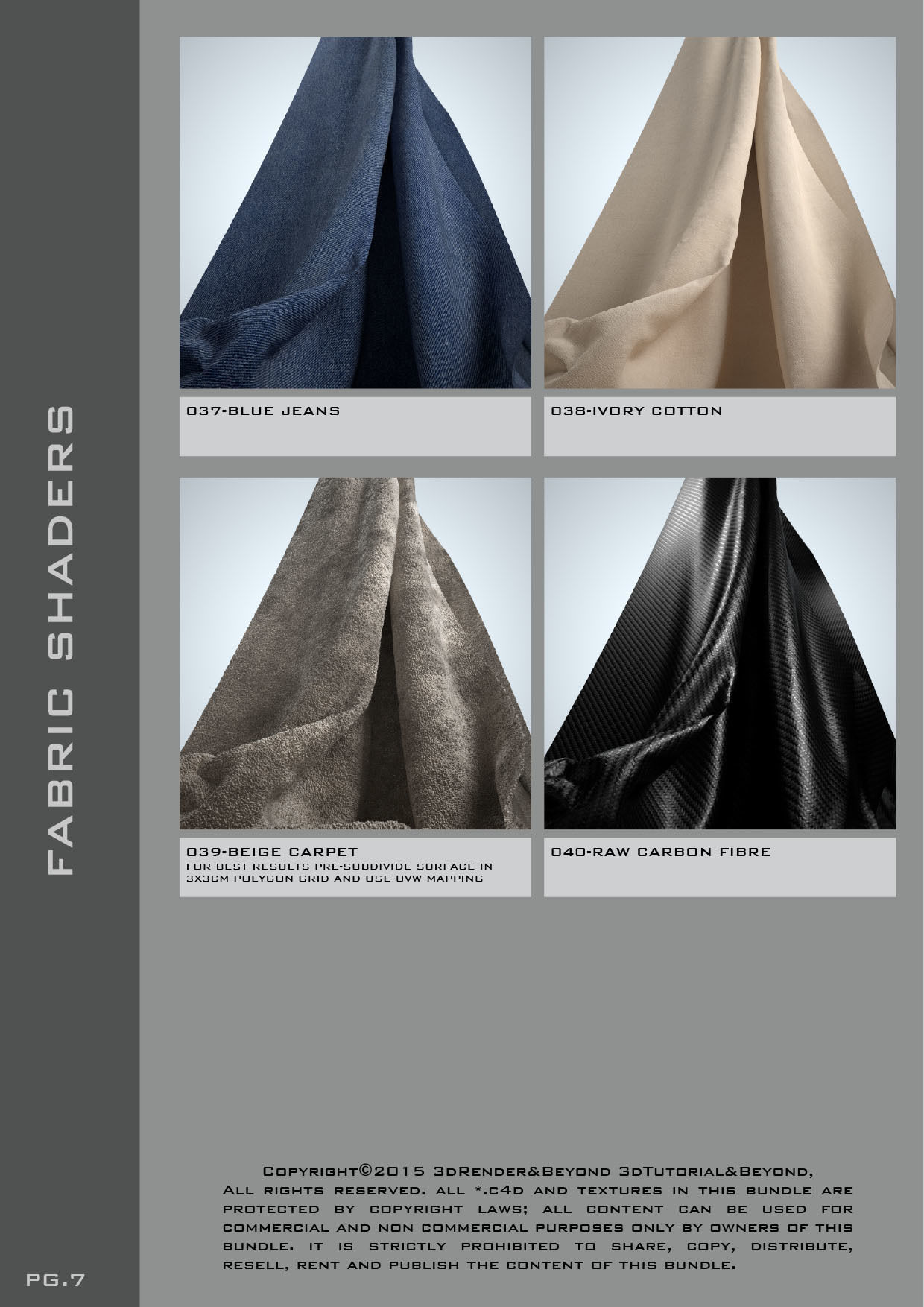Shaders for VrayforC4D - Bundle 01 Fabric 3D model_8