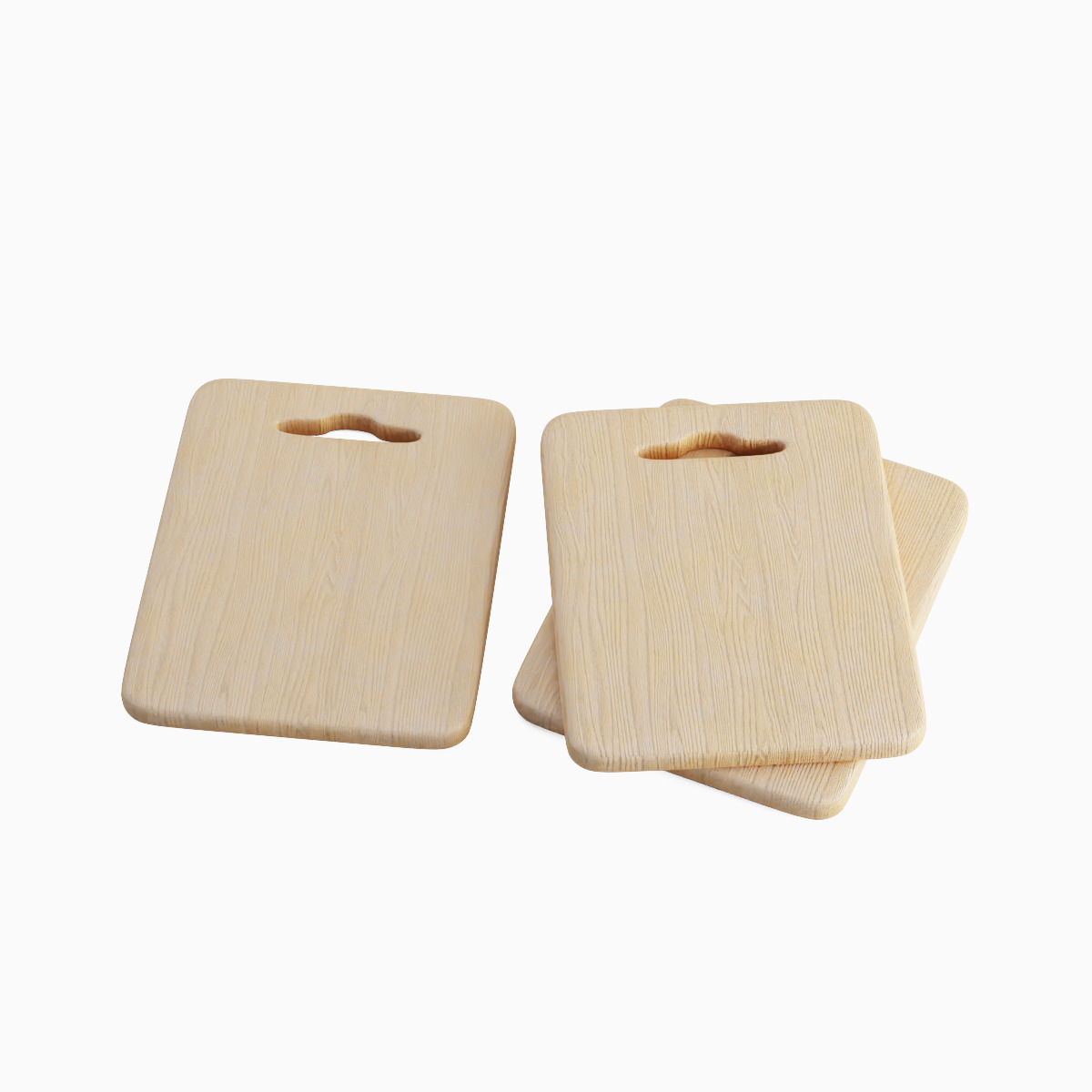 Cutting Board Set B Low-poly 3D model_1