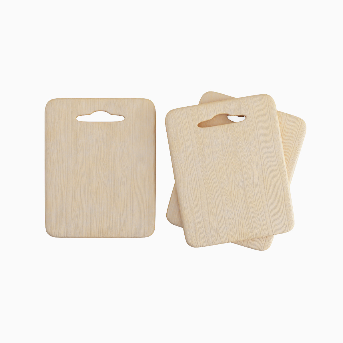 Cutting Board Set B Low-poly 3D model_4