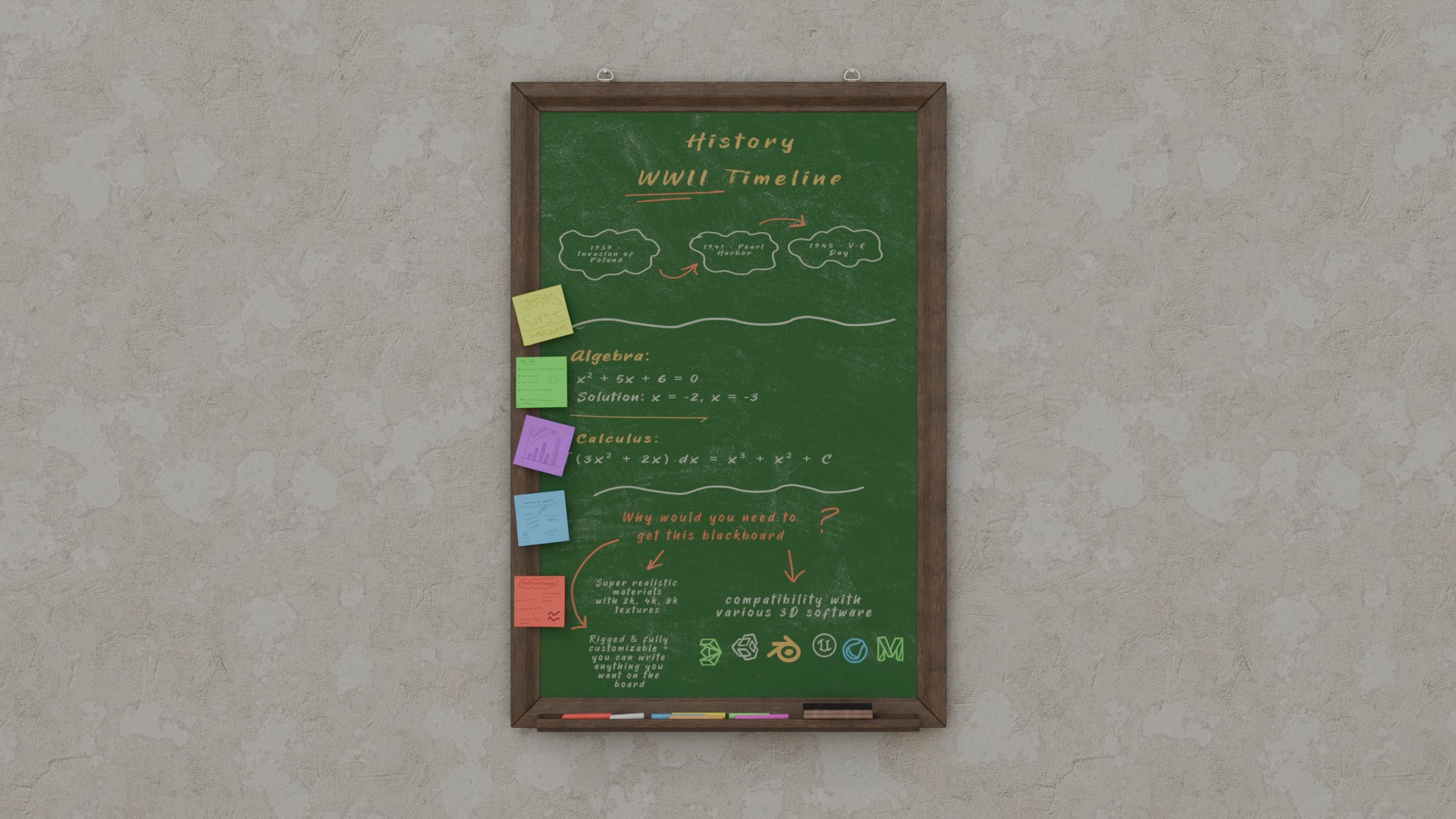 Education Ultimate Bundle - Customizable Writing Boards 3D Model Collection_17